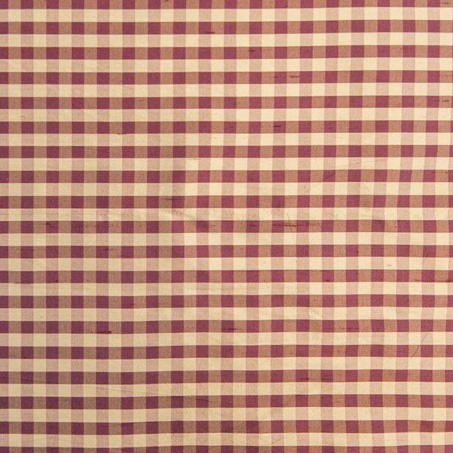 Aubergine Silk Check Fabric