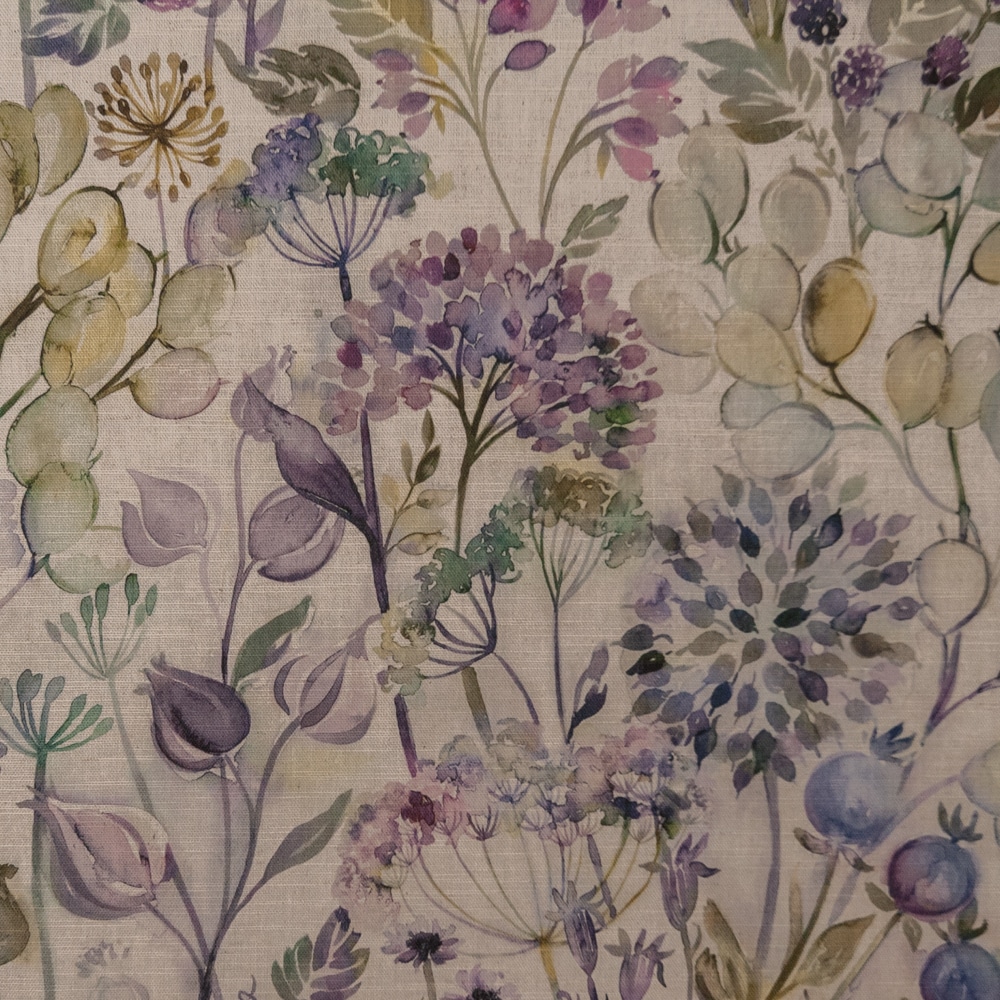 Country Hedgerow Lilac Linen Fabric