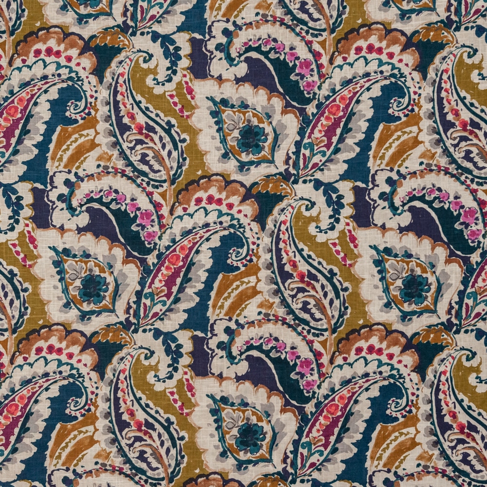 Aretha Soft Linen Navy Fabric