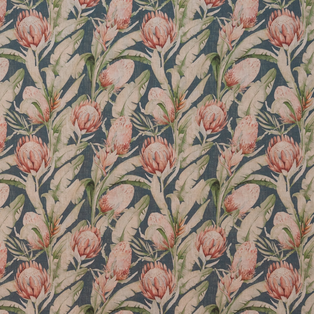 Protea Pink/Denim Fabric