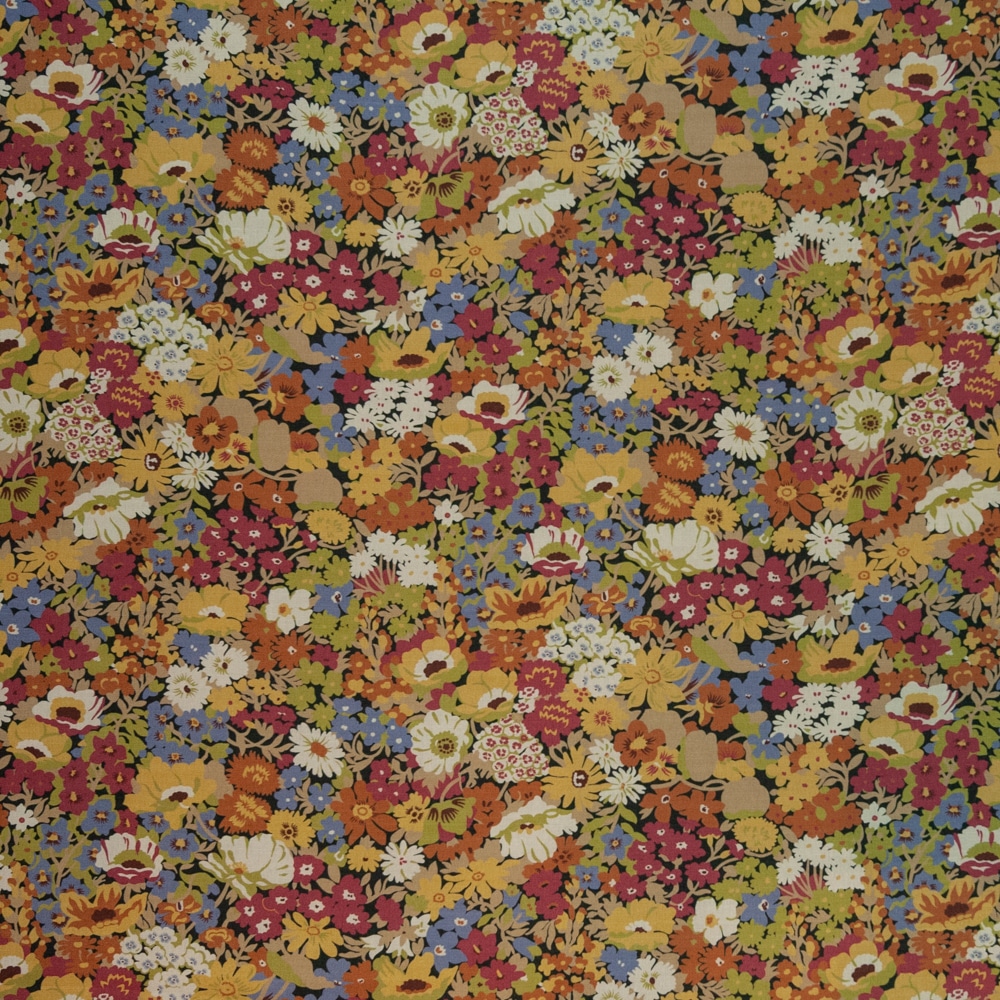 Flowers of Thorpe Autumn Bloom Linen Fabric