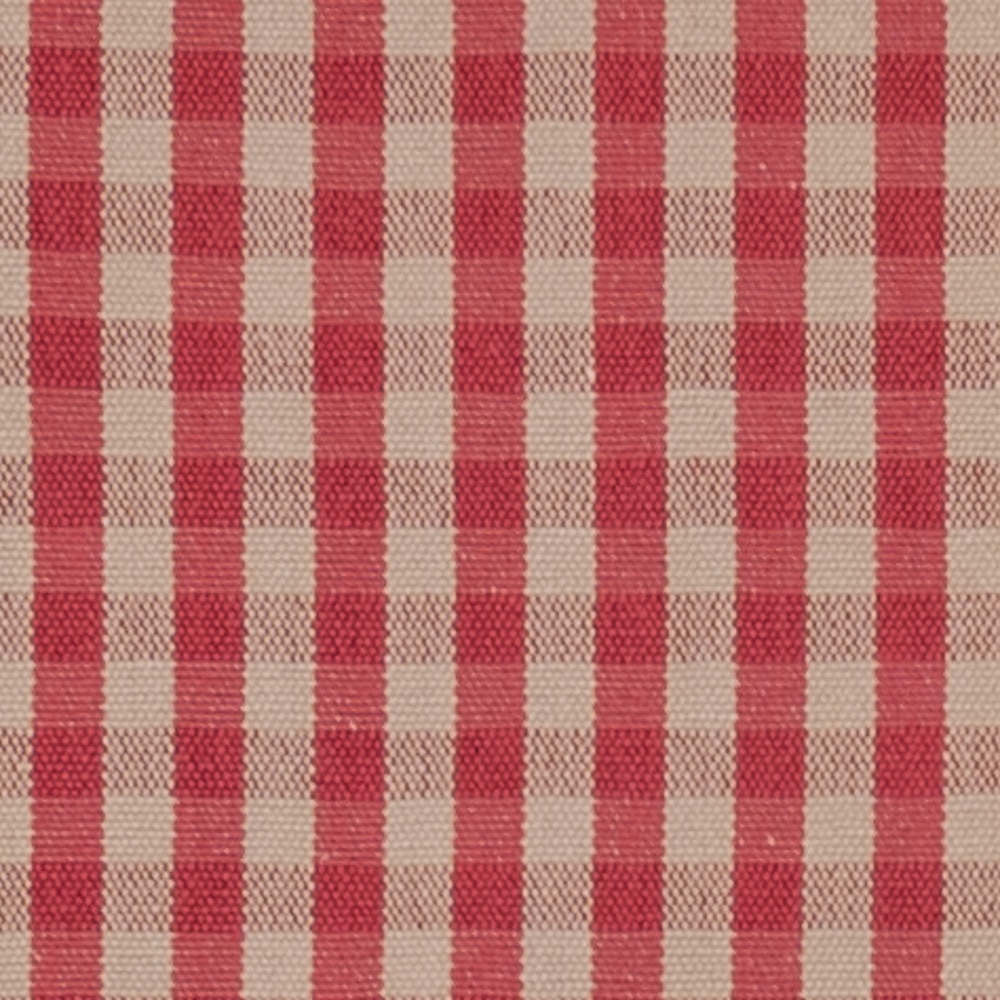Brittany Check Raspberry Linen Fabric