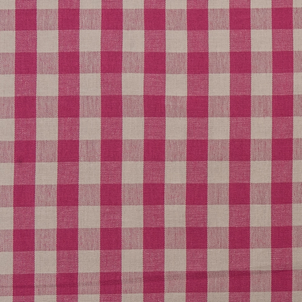 Gingham Weave Candy Pink Fabric