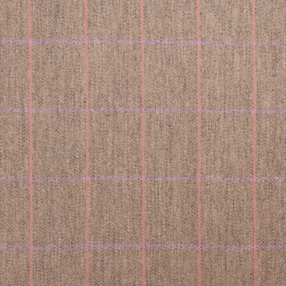 Ochil windowpane linen/pink fabric